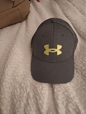 Under Armour Dark Gray Cap with Bright Yellow Logo